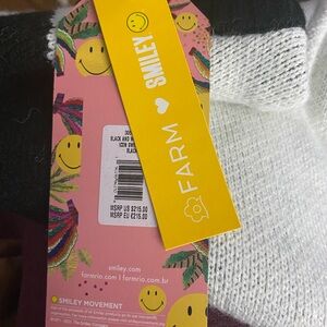 FARM Rio Black and White Smiley Sweater